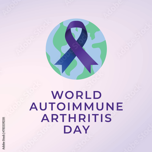 World Autoimmune Autoinflammatory Arthritis Day design template. purple ribbon vector design. ribbon vector. eps 10. photo