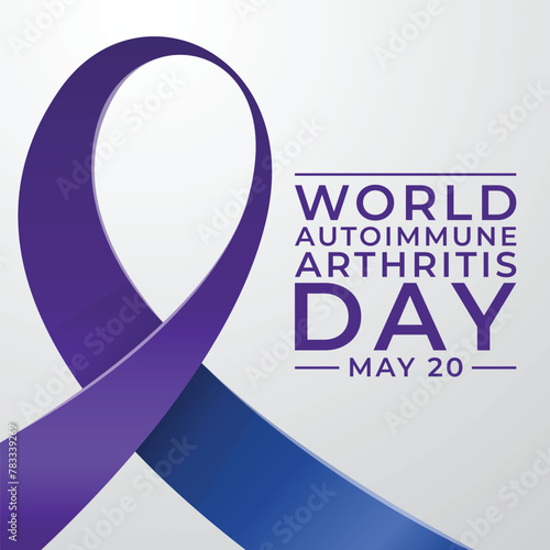 World Autoimmune Autoinflammatory Arthritis Day design template. purple ribbon vector design. ribbon vector. eps 10.