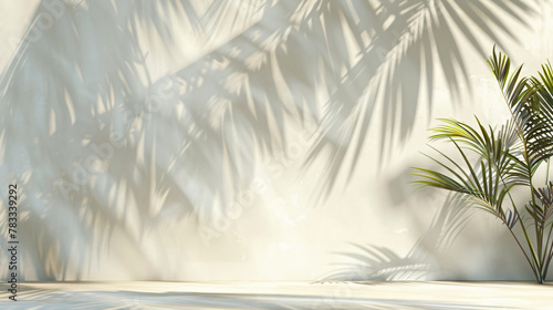Advertising background with soft palm tree shadows