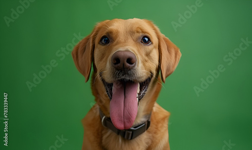 Happy Labrador Retriever with its Tongue Out and a Collar