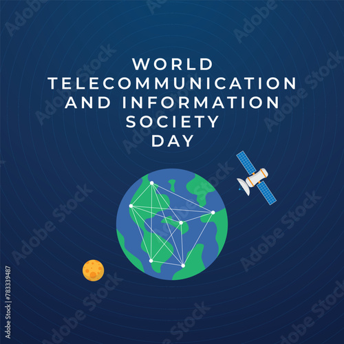 World Telecommunication and Information Society Day design template. satelite vector design. globe vector design. eps 10.