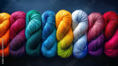 art of yarn texture,green yellow red and purple