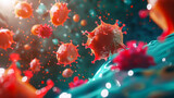 Leukocytes attack the virus. Immunity of the body.
