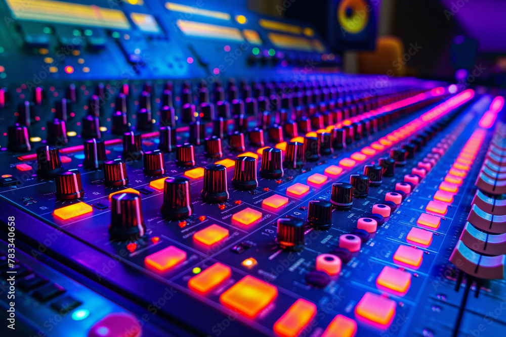 audio mixing console in bright colors (1) audio mixing console in bright colors (1)