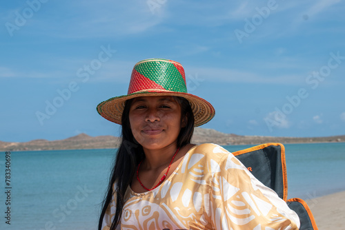 Milca mujer indígena de la etnia wayuu, posando para mi  en la alta guajira, en el cabo de la vela, Uribia, lugar de hermosos atardeceres, bella bahia, los wayuu tienen su propia cultura, lengua, etc