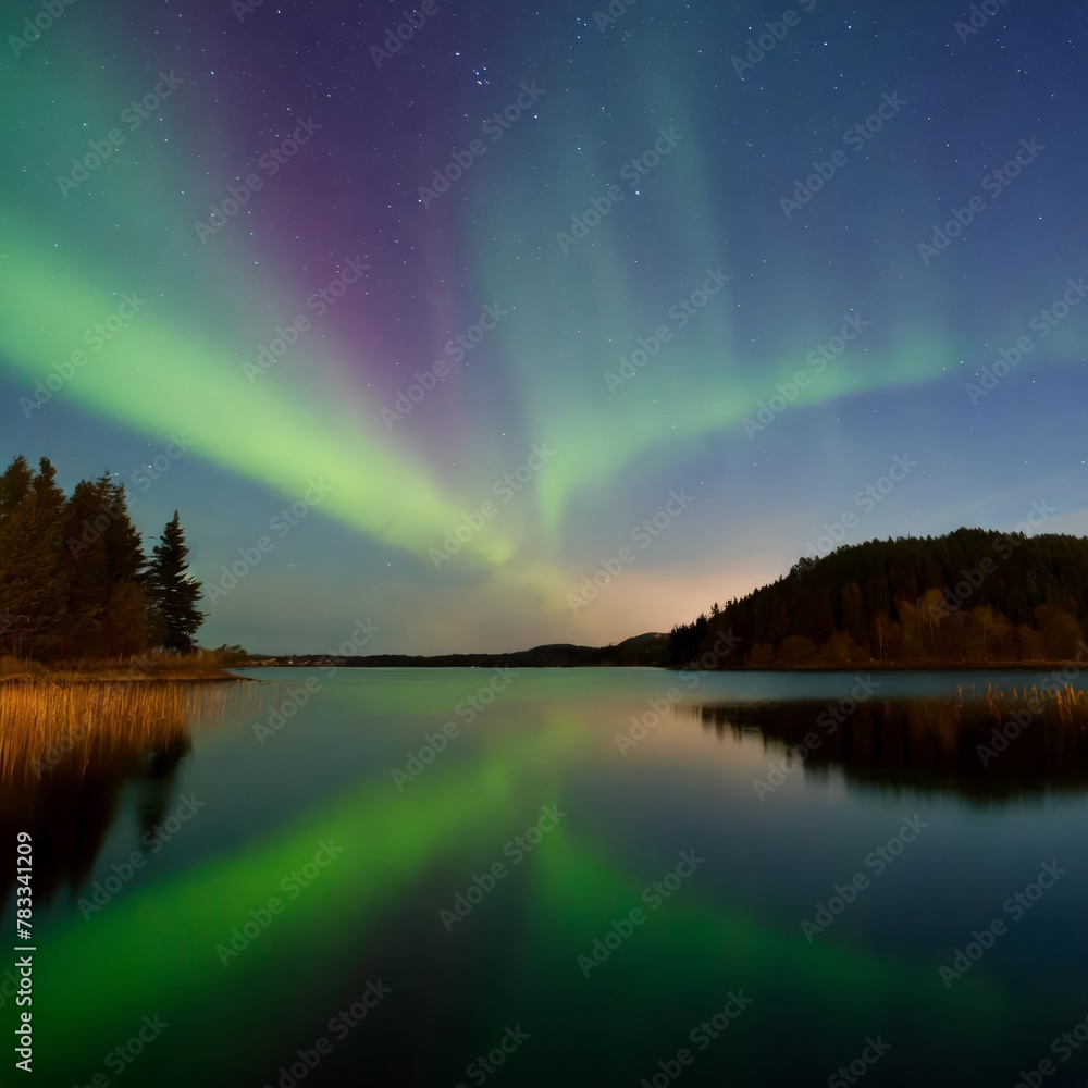 Generated image of northern lights