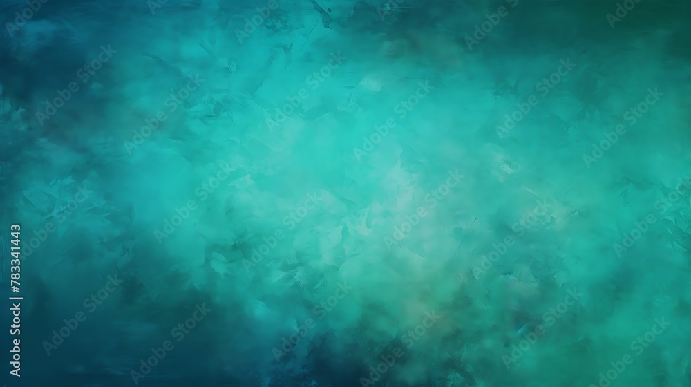 Cyan color. Abstract blue and green textured background resembling artistic ocean waves 