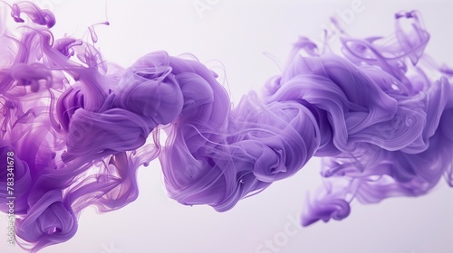 violet ink floating on white background