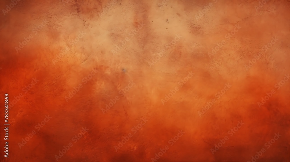 Sienna color. A wide, warm-toned abstract background with a textured finish resembling a mix of clouds and fire. 