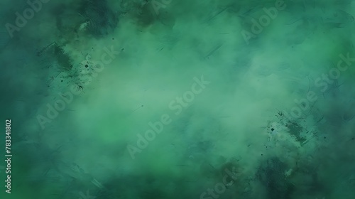 Myrtle green color. Abstract textured green and black background with a diffuse, cloudy appearance and dark spots. 