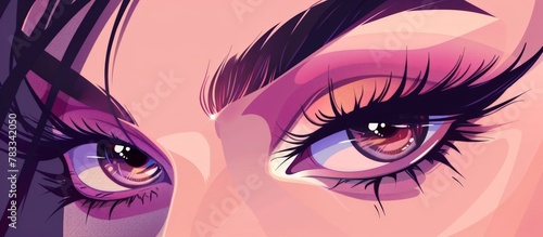 Close-up of woman's eyes revealing long eyelashes, showcasing natural beauty and elegance