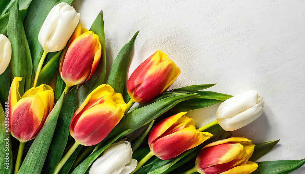 Tulip bouquet. Floral composition with fresh flowers. Hello spring and easter concept Tulip bouquet. Floral composition with fresh flowers. Hello spring and easter concept