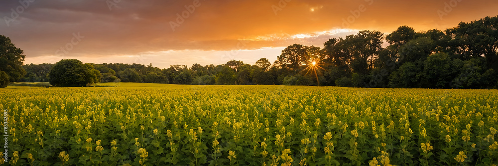 Obraz premium sunset in the field