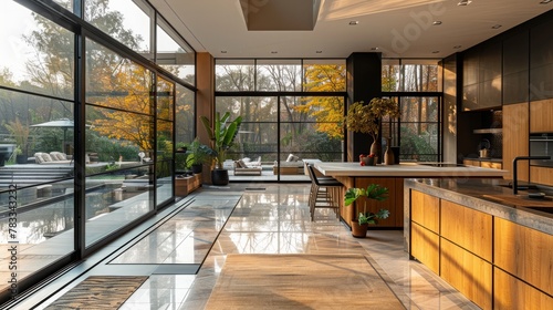 Spacious Room With Wooden Floors and Walls