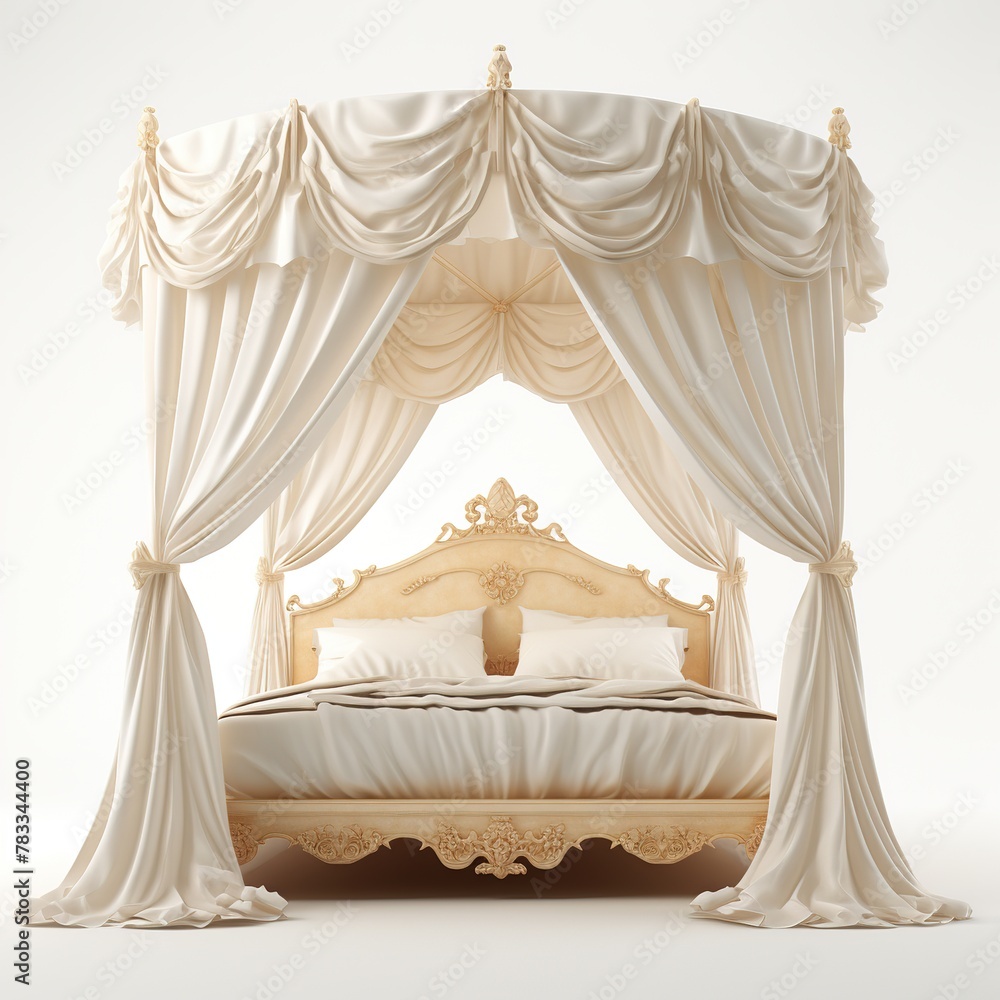 Canopy bed ivory