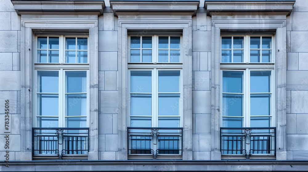 Fototapeta premium Oriel windows, construction industry futuristic office cityscape apartment
