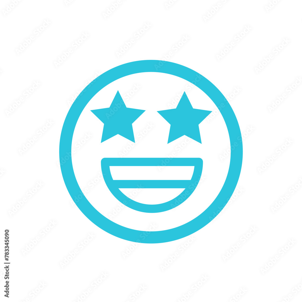 Amazing emoji expression, isolated on white background, from blue icon set. Amazing emoji expression, isolated on white background, from blue icon set.