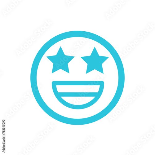 Amazing emoji expression, isolated on white background, from blue icon set.