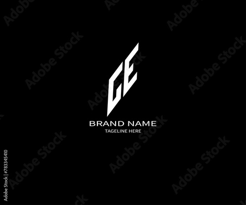 GE Letter Logo Design. Initial letters GE logo icon. Abstract letter GE G E minimal logo design template. G E Letter Design Vector with black Colors. GE logo, Vector, spared, 2 latter