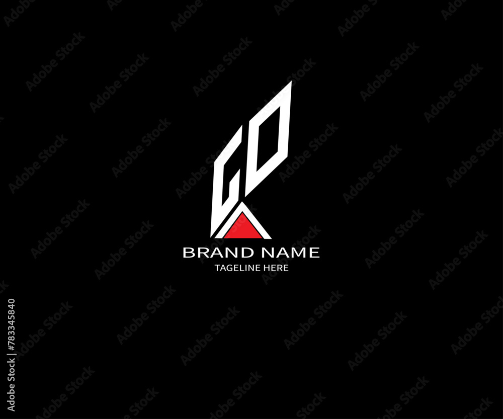 GO letter logo design with black background in illustrator. Vector logo ...
