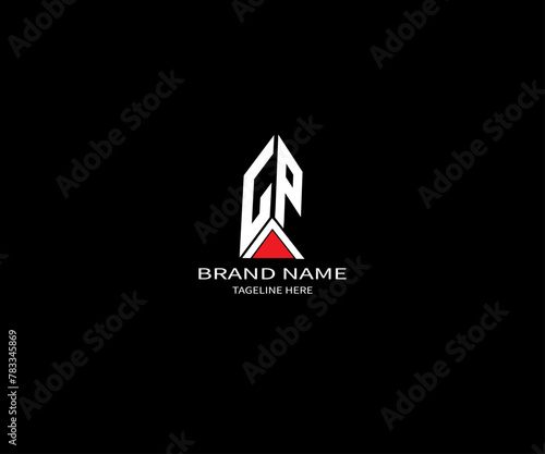 GP letter logo design with black background in illustrator. Vector logo, calligraphy designs for logo, Poster, Invitation, etc.