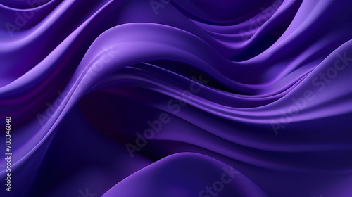 3d rendering, abstract fashion background with curvy layers and folds. Drapery waving and fluttering. Modern ultraviolet wallpaper 