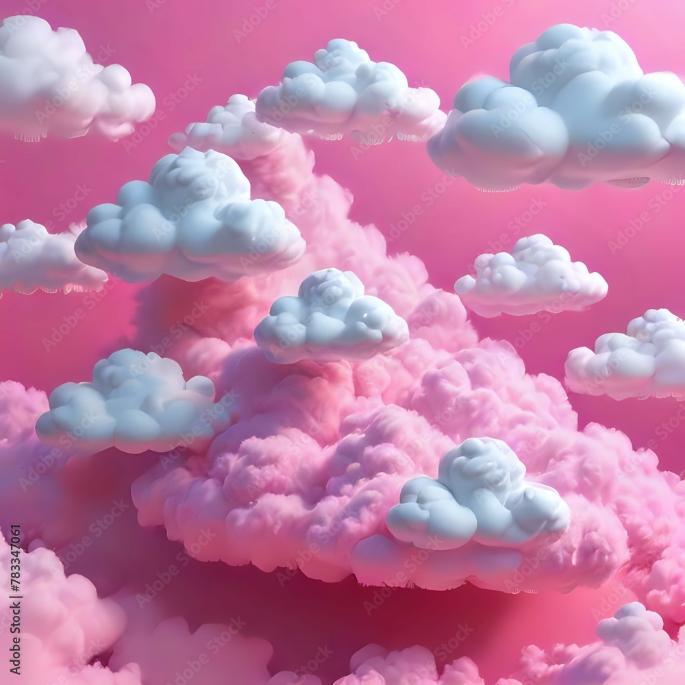 Pink clouds different colors
3D 