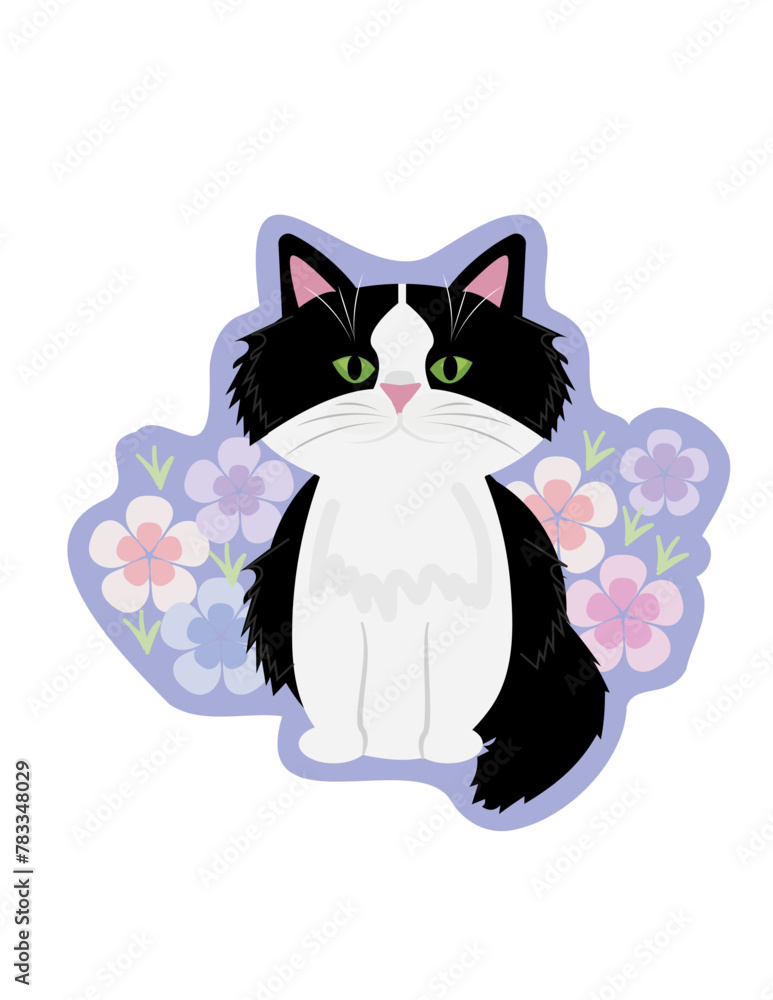 tuxedo cat-sticker tuxedo cat-sticker
