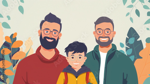 Happy Family Bonding Illustration for Father's Day

