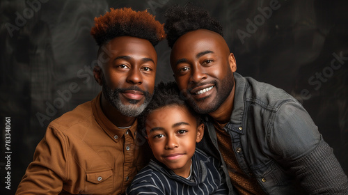 Father's Strength and Tenderness: Family Portrait

