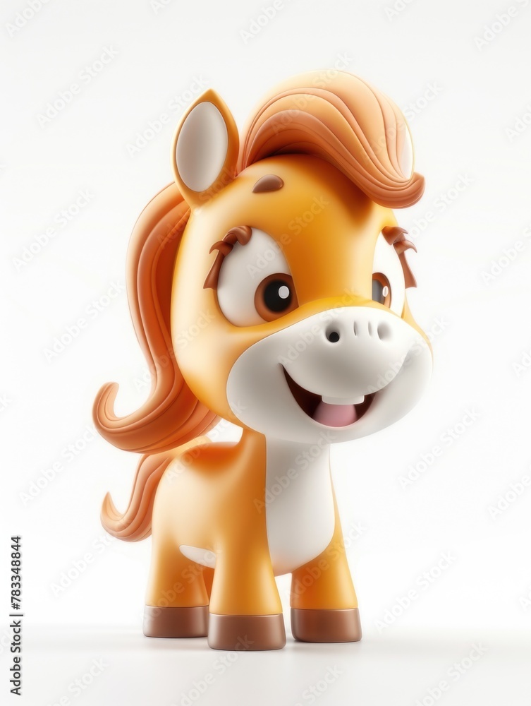 A small toy horse with a big smile on it's face. A small toy horse with a big smile on it's face.