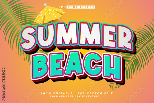 summer beach colorful vector text