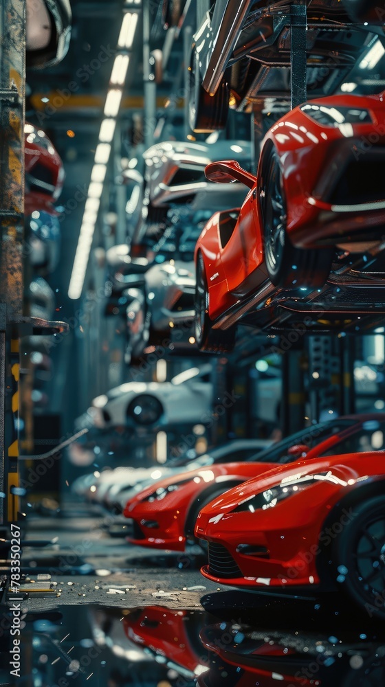 Supercars Manufacturing and assembling in factory AI Generated Supercars Manufacturing and assembling in factory AI Generated
