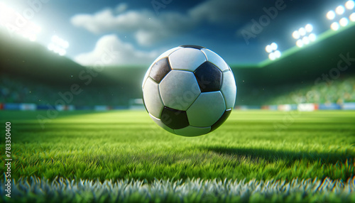 soccer ball on a football field, Generative Ai © 212-Art