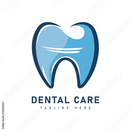 Sleek and professional logo for dental services, combining a blue tooth icon with text