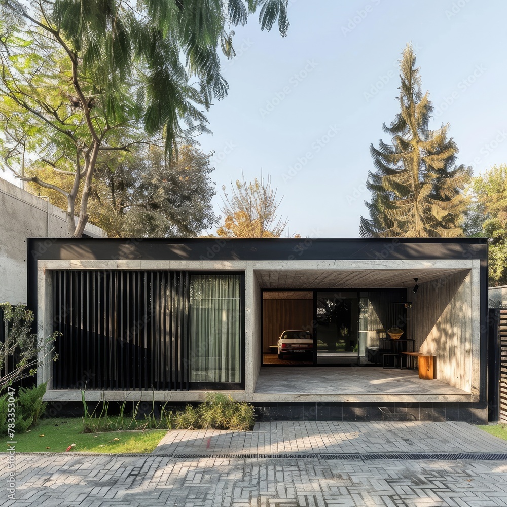 Minimal Simple Latest Luxurious House with a garage and car AI Generated Minimal Simple Latest Luxurious House with a garage and car AI Generated