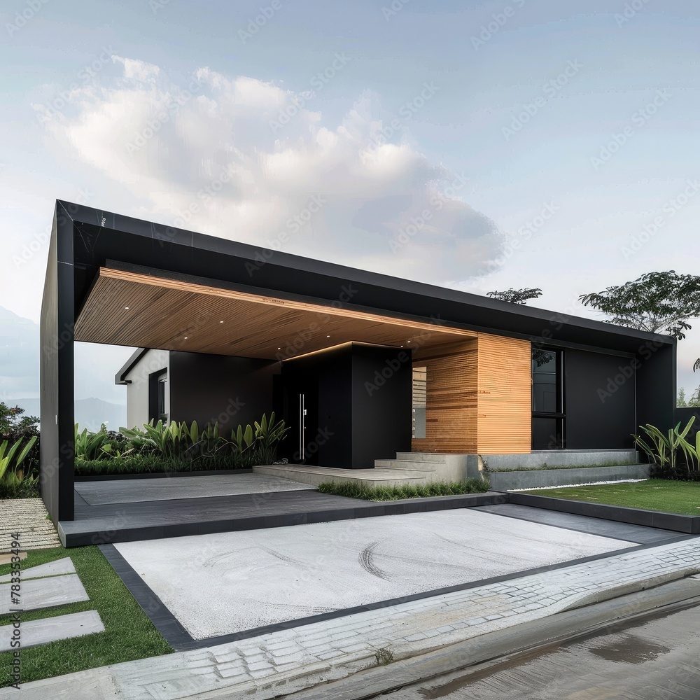 Minimal Simple Latest Luxurious House with a garage and car AI Generated Minimal Simple Latest Luxurious House with a garage and car AI Generated