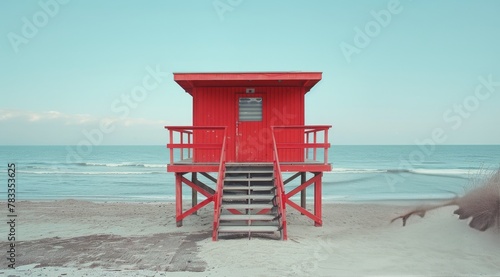 Red House on Sandy Beach © olegganko