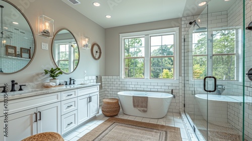 Modern Bathroom With Glass Shower Door