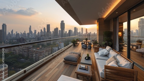 Balcony Overlooking Cityscape
