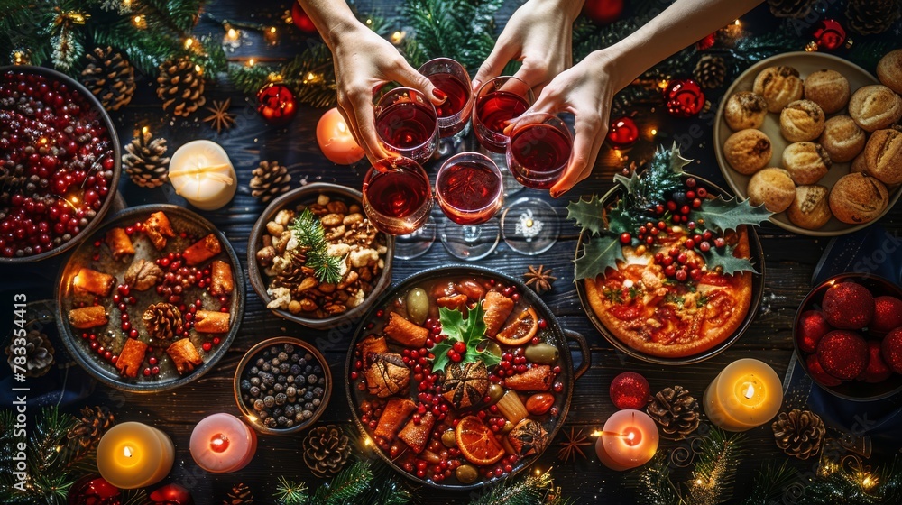 Group of People Toasting With Wine Glasses Group of People Toasting With Wine Glasses