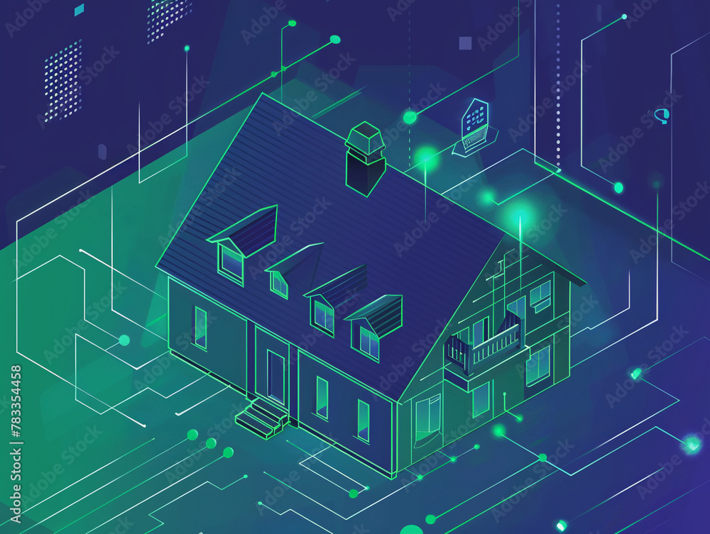Fototapeta premium New technologies. Cyber security at home. Smart home. The all-seeing eye. Cyber security.