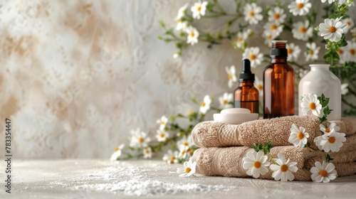 Stack of Towels With Flowers