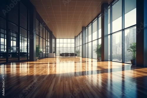 Empty Modern Office Space Blurred Background 