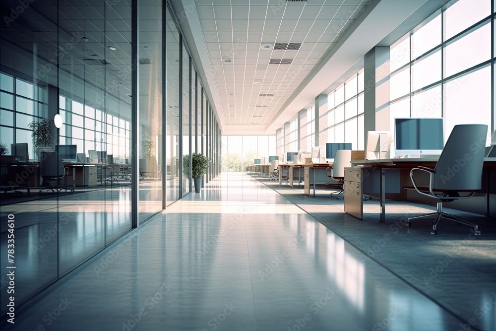 Empty Modern Office Space Blurred Background Empty Modern Office Space Blurred Background