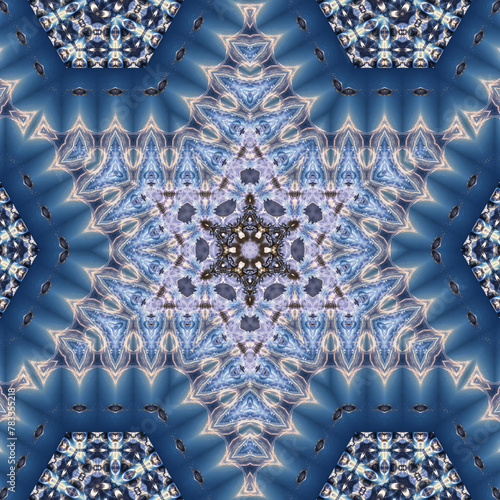 3d effect - abstract hexagonal  mandala style graphic