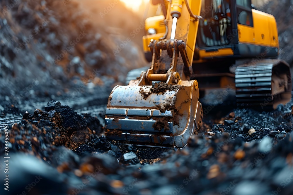 Industrial Symphony: Earthmover in Action. Concept Industrial Machinery, Construction Equipment, Earthmoving Vehicles, Heavy Duty Work, Urban Landscapes Industrial Symphony: Earthmover in Action. Concept Industrial Machinery, Construction Equipment, Earthmoving Vehicles, Heavy Duty Work, Urban Landscapes