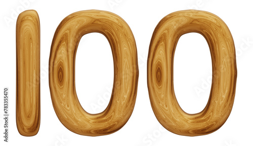 Wooden number 100 for math, education and business concept photo
