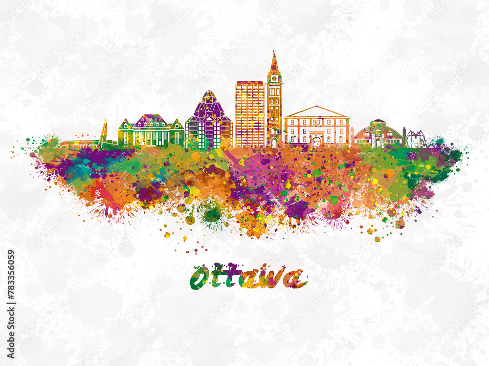 Otatwa Skyline in watercolor