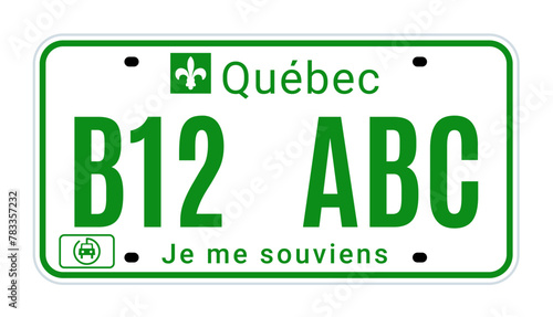 Quebec license number plate registration canada. New quebec license metal code